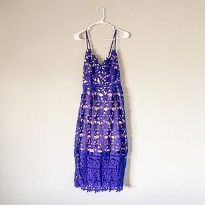 Amazon Floral Blue Lace Wedding Guest Dress